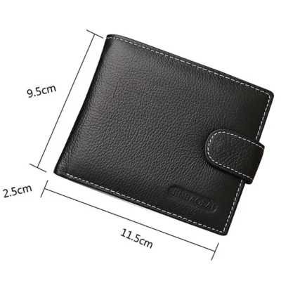 JINBAOLAI Leather Men Wallets Cow Leather Solid Sample Style Zipper Purse Man Card Horders Famous Brand High Quality Male Wallet 2