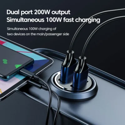 Olaf Pull Ring 200W USB C Car Charger Fast Charging QC3.0 Type C PD Quick Phone Charger In Car For iPhone Xiaomi Samsung Huawei 2