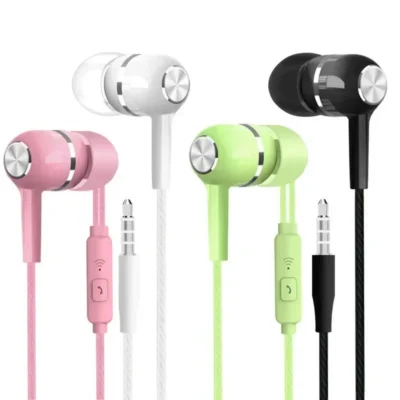 Wired Headphones 3.5mm Sport Earbuds with Bass Phone Earphones Stereo Headset with Mic volume control Music Earphones 2