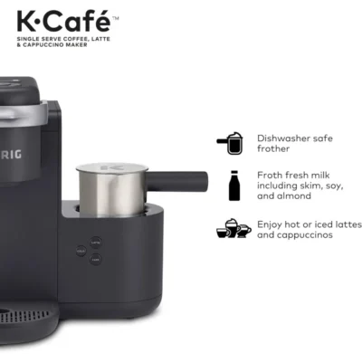 K-Cafe Single Serve K-Cup Coffee, Latte and Cappuccino Maker, Dark Charcoal 4