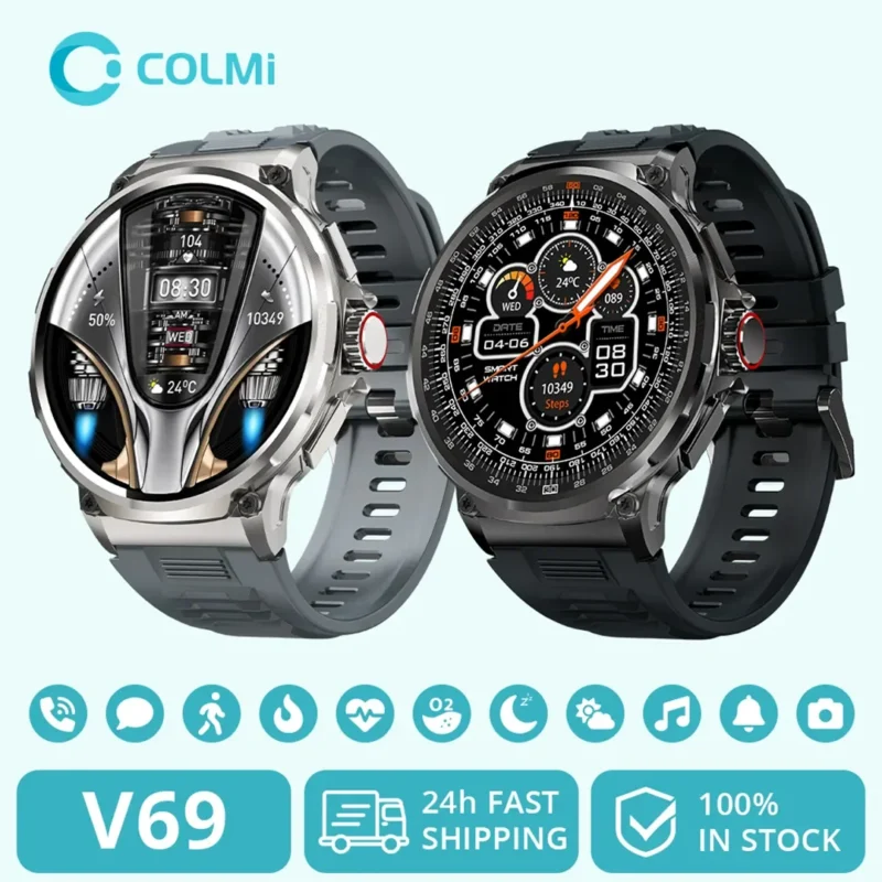 COLMI V69 1.85 Inch HD Bluetooth Call Smart Watch Men Sports Fitness Tracker Heart Monitor 710mAh Smartwatch For XIAOMI Android 1