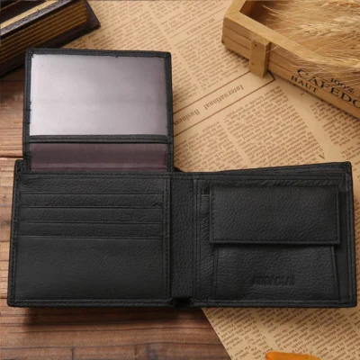 Classic Short Genuine Leather Men Wallets Fashion Coin Pocket Card Holder Men Purse Simple Quality Male Wallets 4