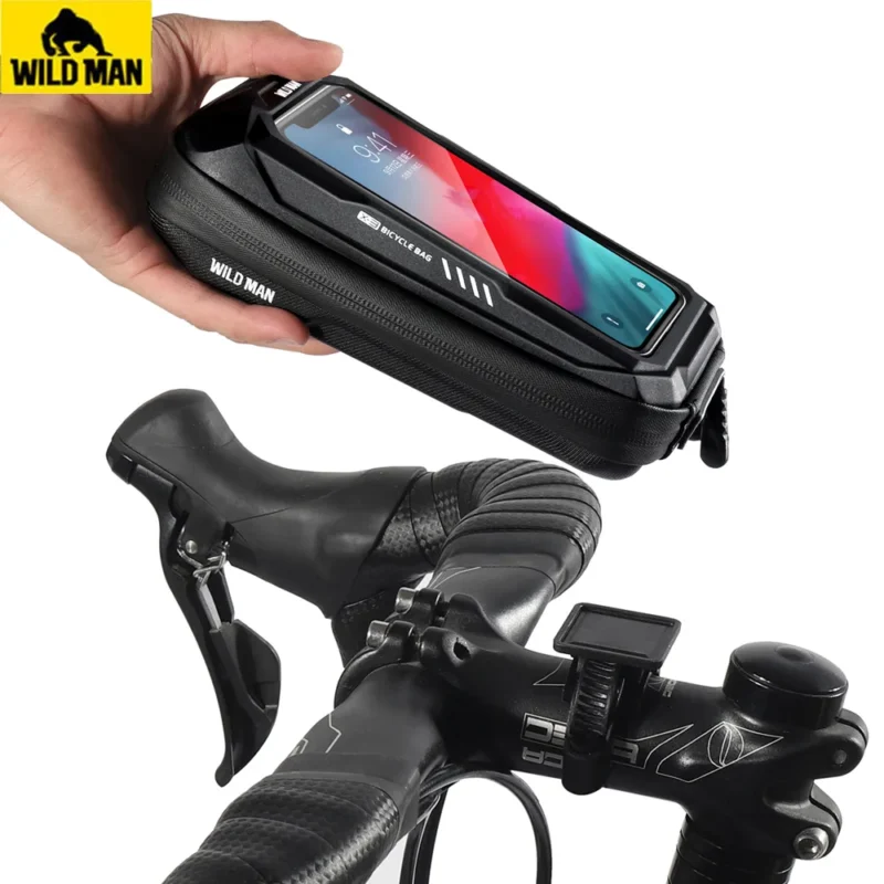 New Bike Phone Holder Bag Case Waterproof Cycling Bike Mount 6.9in Mobile Phone Stand Bag Handlebar MTB Bicycle Accessories 1