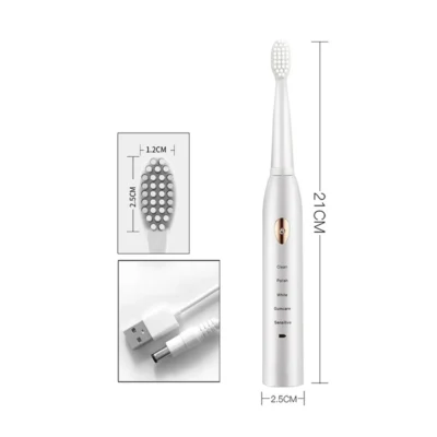 Ultrasonic Sonic Electric Toothbrush For Adult Rechargeable Tooth Brushes Washable Electronic Whitening Teeth Brush Timer Brush 6