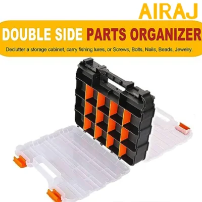 AIRAJ Small Parts Organizer, 34-Compartments Double Side Parts Organizer with Removable Dividers for Hardware 3