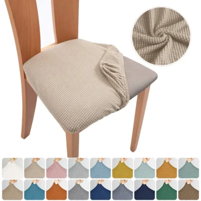 Jacquard Chair Cover For Dining Room Elastic Cushion Cover Soft Seat Cover Breathable Protective Furniture Cheap Cover For Home 1