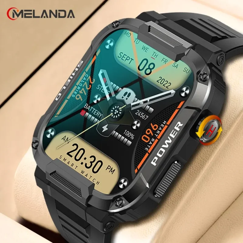 MELANDA 1.85 Outdoor Military Smart Watch Men Bluetooth Call Smartwatch For Android IOS IP68 Waterproof Sports Fitness Watches 1