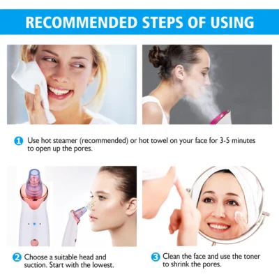 Electric Facial Blackhead Remover Vacuum Pore Cleaner Acne Cleanser Black Spots Removal Face Nose Deep Cleaning tools 5
