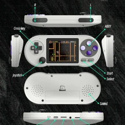 DATA FROG SF2000 Portable Handheld Game Console 3 Inch IPS Retro Game Consoles Built-in 6000 Games Retro Video Games For Kids 6
