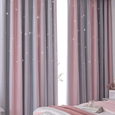 Blackout Kids Curtains for Bedroom Thermal Insulated Silver Twinkle Star Curtains for Boys Antique Grommet Top Window Treatment 1