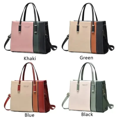 Patchwork Handbags For Women Adjustable Strap Top Handle Bag Large Capacity Totes Shoulder Bags Fashion Crossbody Bags Work Gift 6