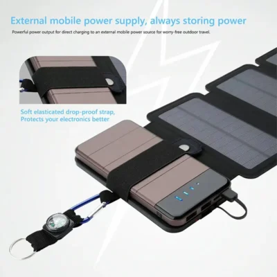 Outdoor Multifunctional Portable Solar Charging Panel Foldable 5V 1A USB Output Device Camping Tool High Power Output 4