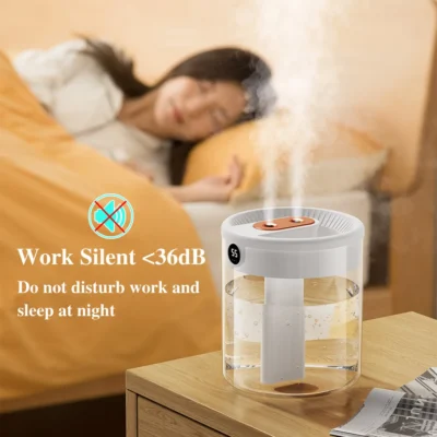 Air Humidifiers With Night Light 2L Double Nozzle Large Capacity LCD Display Ultrasonic Sprayer Humidifier Filter For Home 3