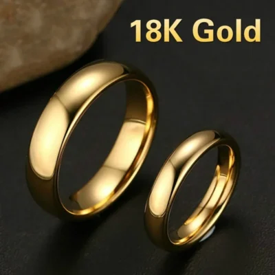 Fashion Luxury Golden Engagement Wedding Ring Couple Ring Simple Fashion Style Fine Jewelry Anniversary Gift Men and Women Ring 1