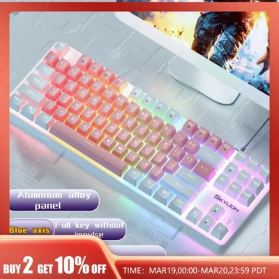 SKYLION H87 Wired Mechanical Keyboard 10 Kinds of Colorful Lighting Gaming and Office For Microsoft Windows and Apple IOS System 1