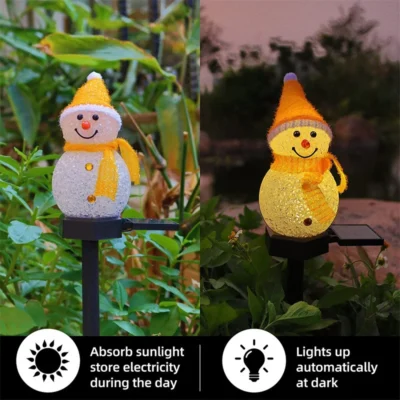 New Christmas Snowman Decoration Light Solar LED Garden Waterproof Light Outdoor Lawn Landscape Underground Lantern Nightlight 4