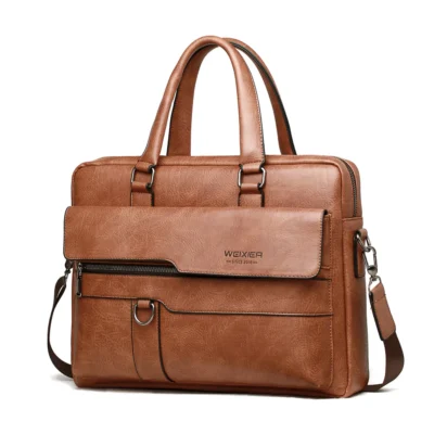 2023 Men Briefcase Bag High Quality Business Famous Brand PU Leather Shoulder Messenger Bags Office Handbag 14 inch Laptop bag 3