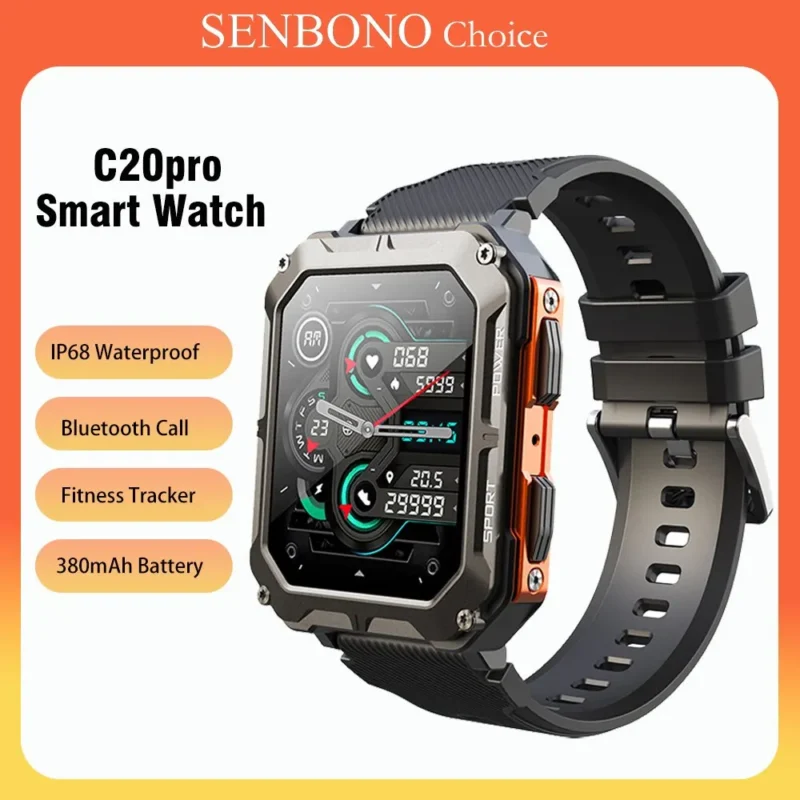 SENBONO C20Pro Smart Watch Men Bluetooth Call 35 Days Standby 123 Sport Modes IP68 Waterproof C20 Pro Sport Smartwatch Men 2023 1
