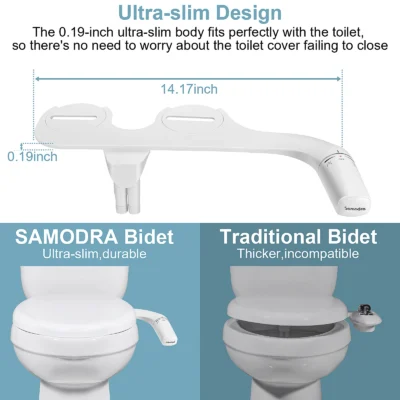 SAMODRA Right/Left Hand Toitet Bidet Sprayer Non-Electric Dual Nozzle Bidet Toilet Seat Hygienic Shower For Bathroom Accessories 4