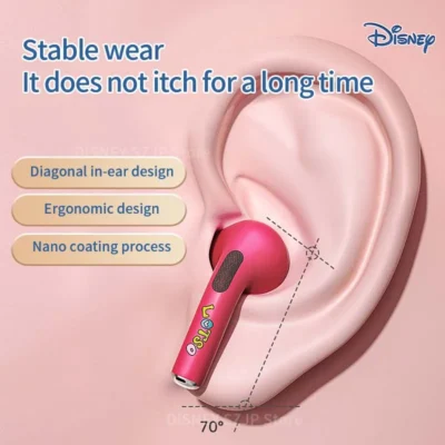 New Disney Q50 Stitch Angel Wireless Bluetooth 5.3 Earphones HiFi Surround Sound Headset Smart Touch Headphone Long Endurance 6
