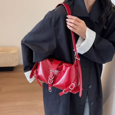 LEFTSIDE Silver Leather Crossbody Bags for Women Luxury 2023 Y2k Korean Fashion Underarm Shoulder Bag Female Armpit Bag Handbags 4