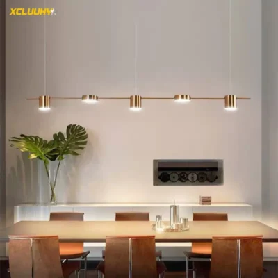 XCLuuHY Modern Minimalist Pendant Light Strips Hanging Lamp Luxury Chandelier Lighting Fixture for Bar Dining Room Table Study 1