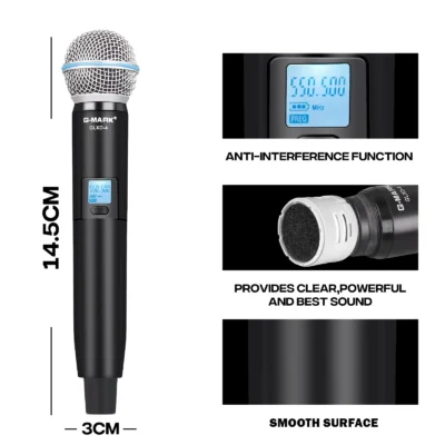 Microphone Wireless G-MARK GLXD4 Professional UHF System Handheld Mic For Stage Speech Wedding Show Band Home Party Church 4