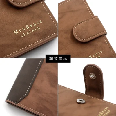 Men's Wallet Black/brown/coffee Business Card Holder Case Male Short Purse PU Leather Money Bag for Men Credit Card Wallet 4