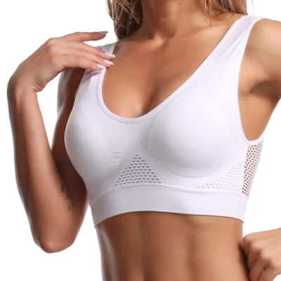 Seamless Mesh Women Sports Bras Fitness Gym Running Underwear Shockproof Bra Wireless 6XL Plus Size Crop Top Breathable Yoga Bra 4