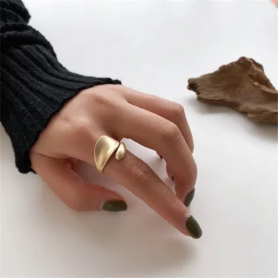 Simple Open Rings For Women Gold Color 2021 Fashion Korean Street Girl Wedding Rings Adjustable Knuckle Finger Jewelry Jewelry 1