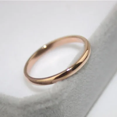 2mm Thin Stackable Ring Stainless Steel Plain Band Knuckle Midi Ring for Women Girl Size 3-12 6