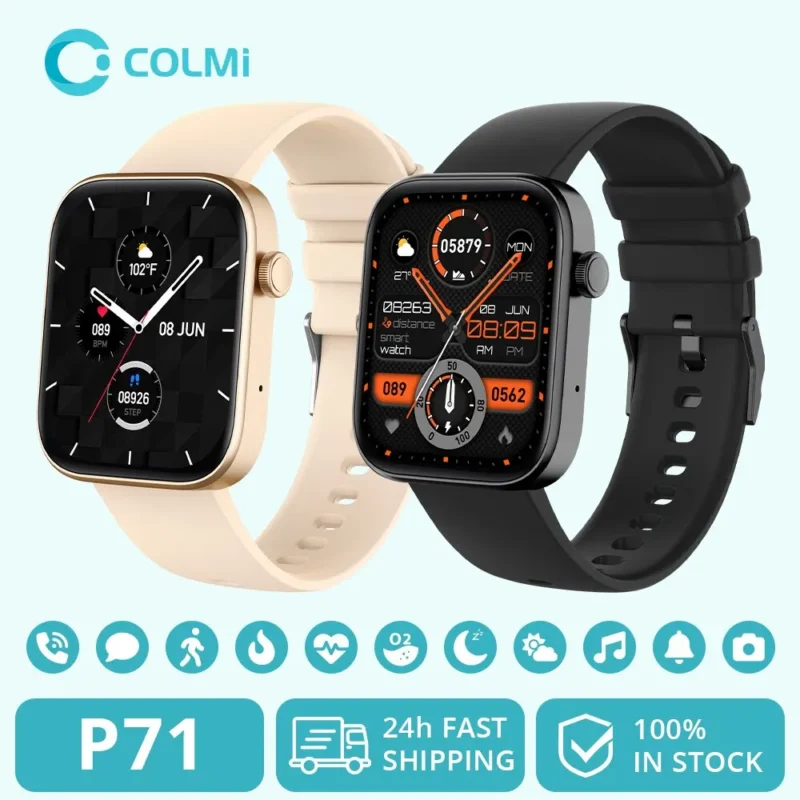 COLMI P71 Voice Calling Smartwatch Men Health Monitoring IP68 Waterproof Smart Notifications Voice Assistant Smart Watch Women 1