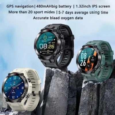MELANDA Outdoor Military GPS Smart Watch Men 360*360 HD Screen Heart Rate IP68 Waterproof Sports Smartwatch For Android IOS K37 2