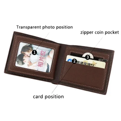 Short Men Wallets Zipper Coin Pocket Slim Card Holders Luxury Male Purses High Quality PU Leather Men's Wallet Money Clips 5