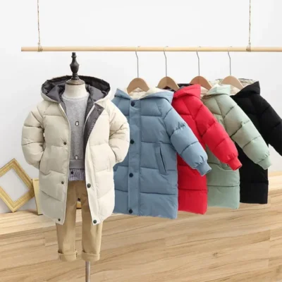 2-12Y Russian Kids Children's Down Outerwear Winter Clothes Teen Boys Girls Cotton-Padded Parka Coats Thicken Warm Long Jackets 6