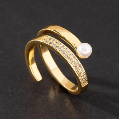 Stainless Steel Rings for Women Gold Color Cubic Zirconia Ring 2023 Trend Luxury Korean Fashion Aesthetic Jewelry anillos mujer 3