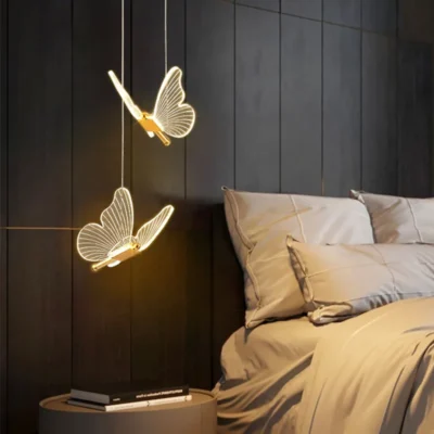 Lustre LED Pendant Light Fixture Butterfly Hanging Lamps For Ceiling Kitchen Bedside Living Room Decor Nordic Pendant Lamp 2