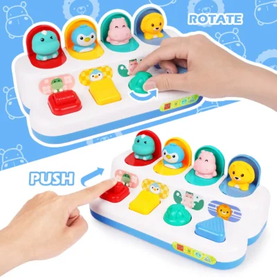 Interactive Activity Pop Up Toy for Babies Cause and Effect Toy Baby Development Games Montessori Educational Learning Toys 4