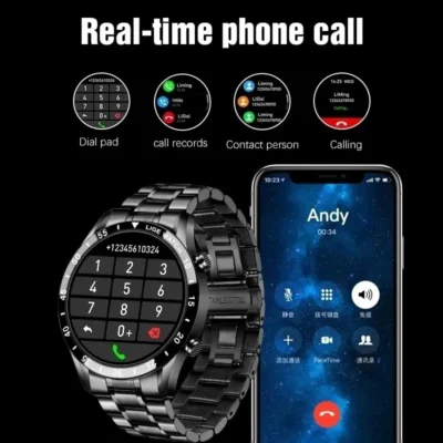 LIGE 2024 Smart Watch Men Full Circle Touch Screen Bluetooth Call Men Smartwatch Waterproof Sport Activity Fitness Watch+Box 2