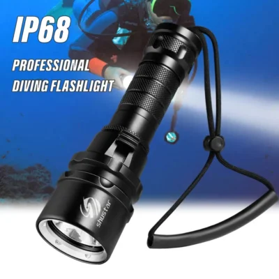 High Power Diving Flashlight IP68 Highest Waterproof Rating Professional Diving Light Powered by 18650 Battery With Hand Rope 1