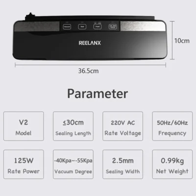 REELANX Vacuum Sealer V2 125W Built-in Cutter Automatic Food Packing Machine 10 Free Bags Best Vacuum Packer for Kitchen 6