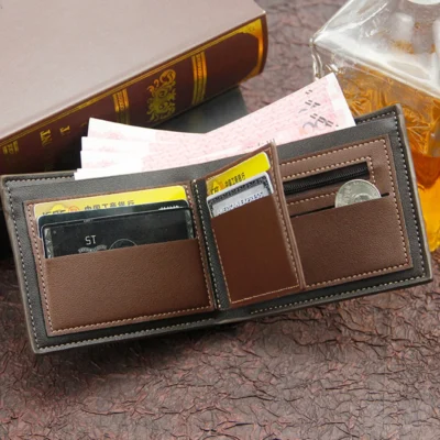 Short Men Wallets Slim Classic Coin Pocket Photo Holder Small Male Wallet Quality Card Holder Frosted Leather Men Purses 6