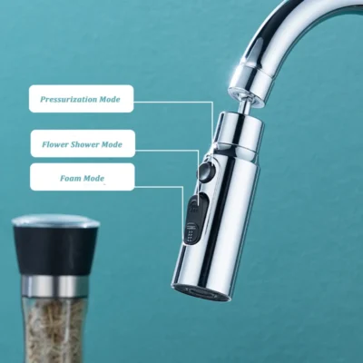 Kitchen Faucet Aerator 3 Modes Bathroom Anti-splash Tap Extender Adapter Faucet Washbasin Sprayer Saving Water Tap Filter Nozzle 2