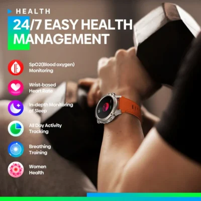 Zeblaze Vibe 7 Lite Voice Calling Smart Watch Large 1.47inch IPS Display 100+ Sports Modes 24H Health Monitor Smartwatch for Men 4