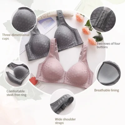 The New Front Button Type Sexy Brassiere Anti-sagging Gathered No Steel Ring Ladies Mother Large Size Thin Section Underwear Bra 5