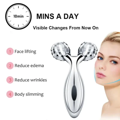 3D Roller Massager Face Massage Y Shape 360 Rotate Thin Face Body Shaping Relaxation Lifting Wrinkle Remover Facial Massage 5