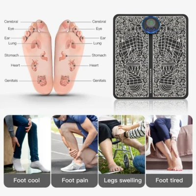 Electric EMS Foot Massager Pad Relief Pain Relax Feet Acupoints Massage Mat Shock Muscle Stimulation Improve Blood Circulation 2
