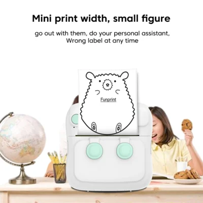Portable Thermal Printer Mini Sticker Printer BT Wireless Inkless Label Printer Compatible with Android iOS 200dpi DIY Printing 4
