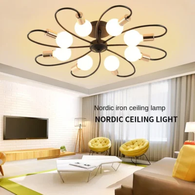 Nordic Ceiling Light LED Living Room Bedroom Light Modern and Minimalist Room Internet Red and Creative Lighting Fixtures 3