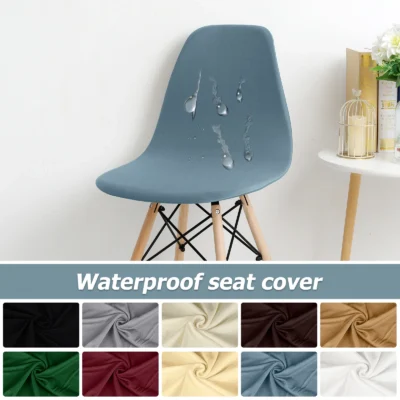Waterproof Shell Chair Covers Elastic Chair Cover 1PC Solid Color Protector For Chairs Fitted Kitchen Living Room For Home Decor 1
